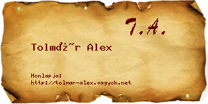 Tolmár Alex névjegykártya